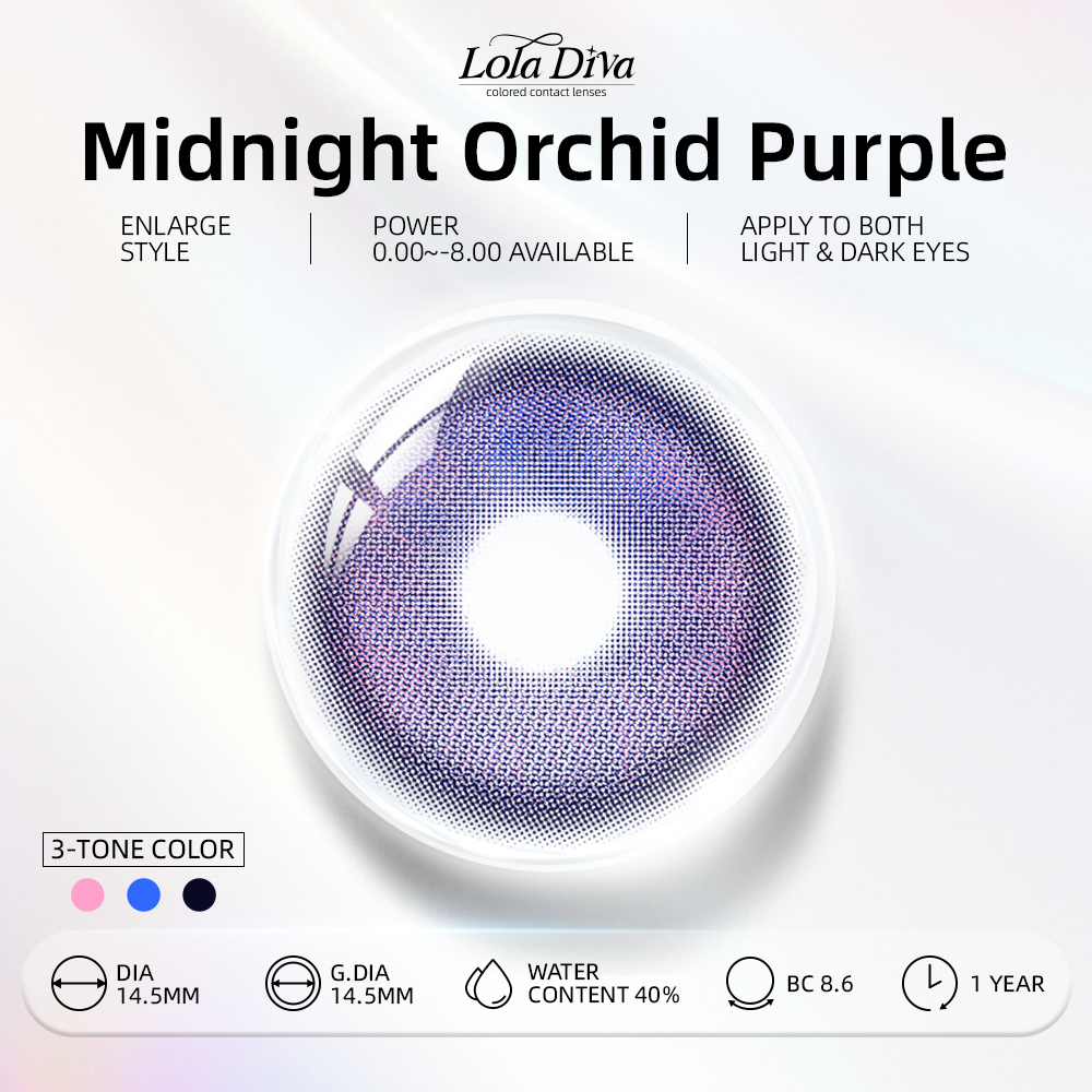 2pcs LolaDiva Midnight Orchid Purple | 1-Year Contact Lenses