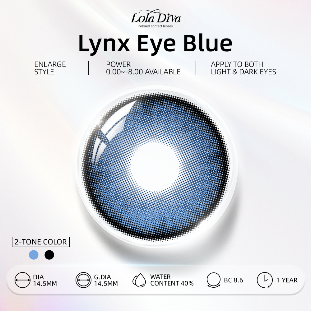 2pcs LolaDiva Lynx Eye Blue | 1-Year Contact Lenses