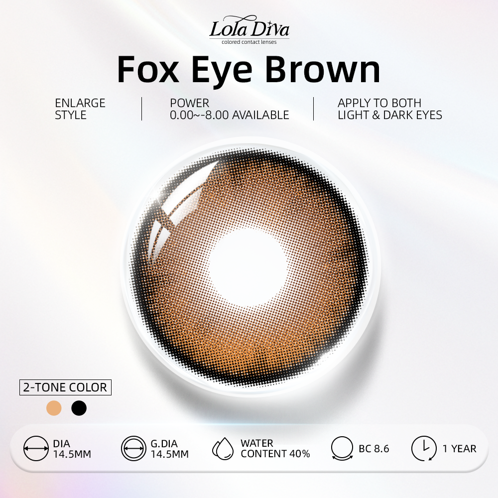 2pcs LolaDiva Fox Eye Brown | 1-Year Contact Lenses