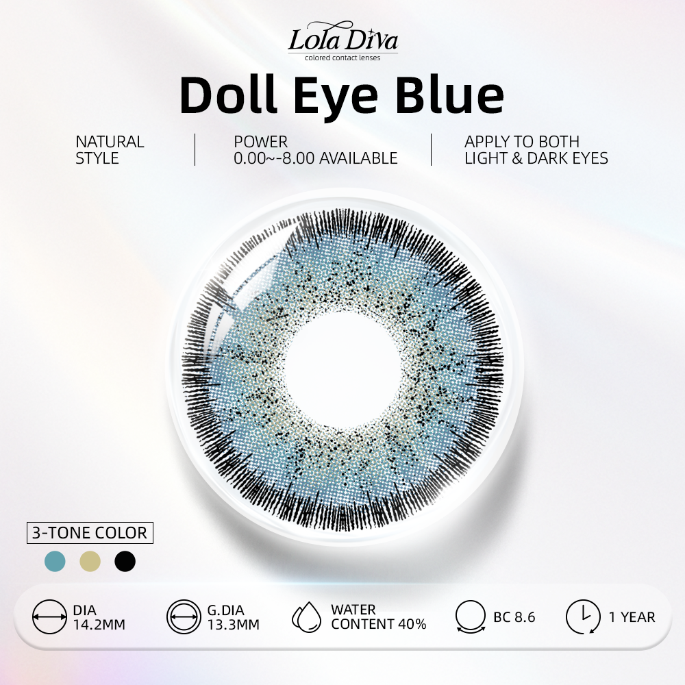 2pcs LolaDiva Doll Eye Blue | 1-Year Contact Lenses