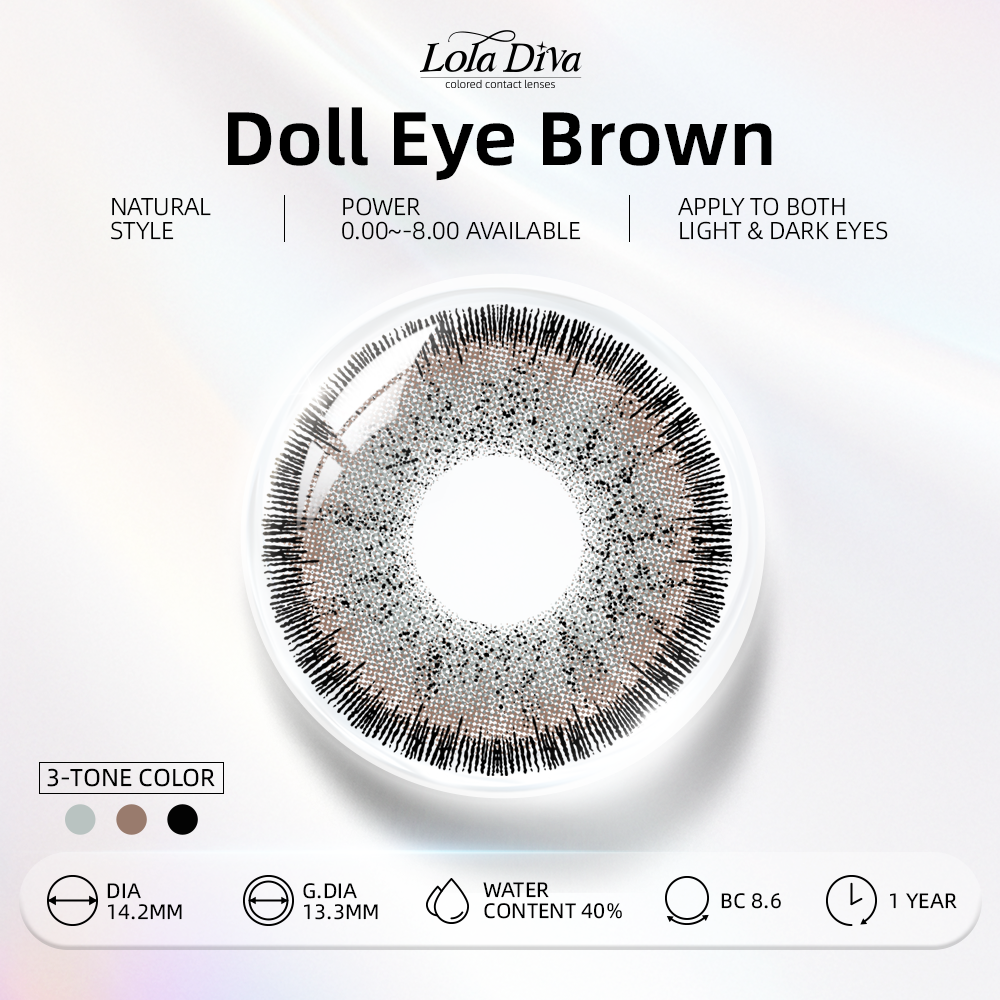 2pcs LolaDiva Doll Eye Brown | 1-Year Contact Lenses