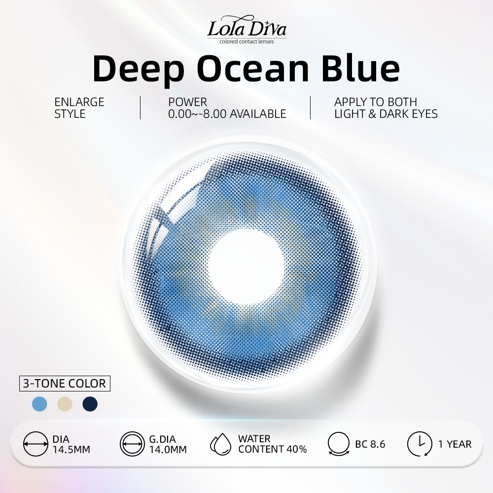 2pcs LolaDiva Deep Ocean Blue | 1-Year Contact Lenses