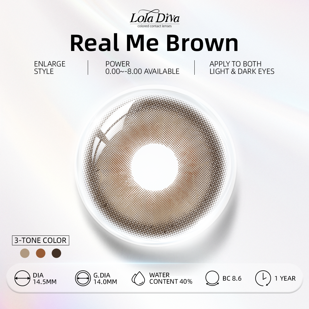 2pcs LolaDiva Real Me Brown | 1-Year Contact Lenses