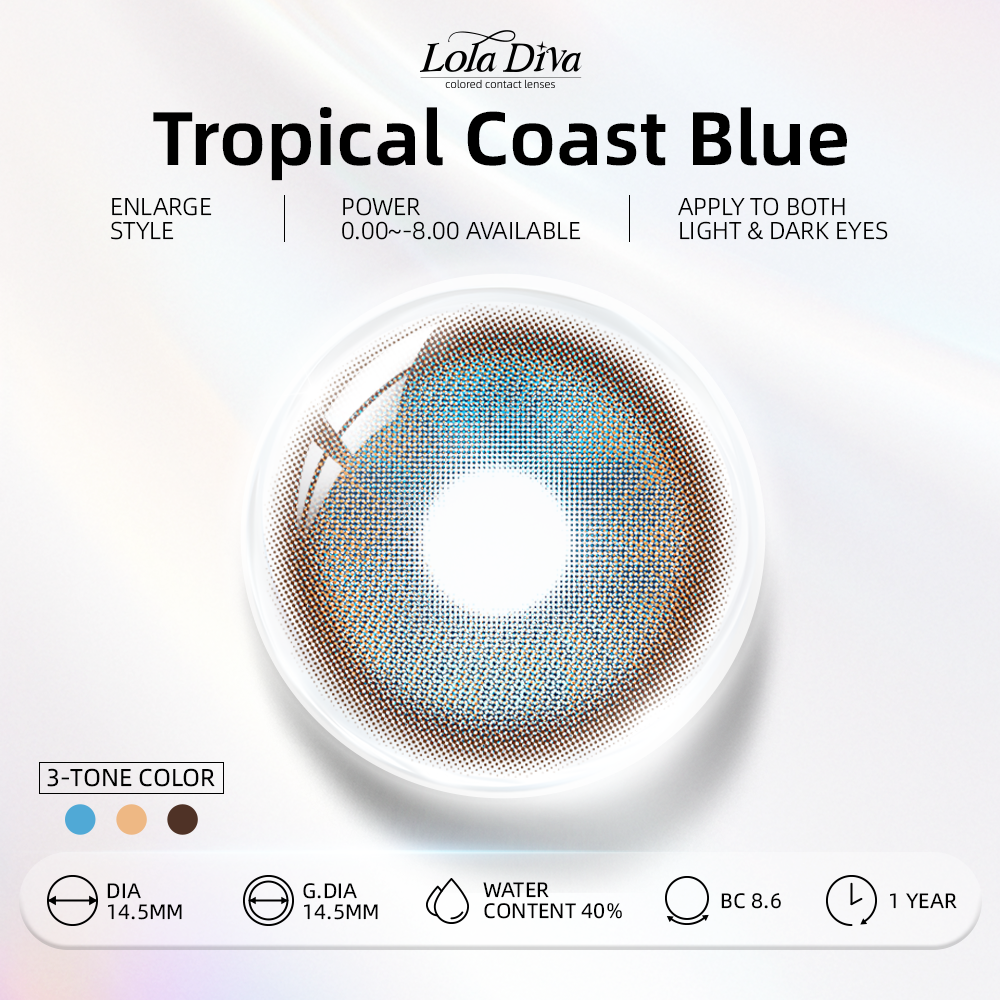 2pcs LolaDiva Tropical Coast Blue | 1-Year Contact Lenses