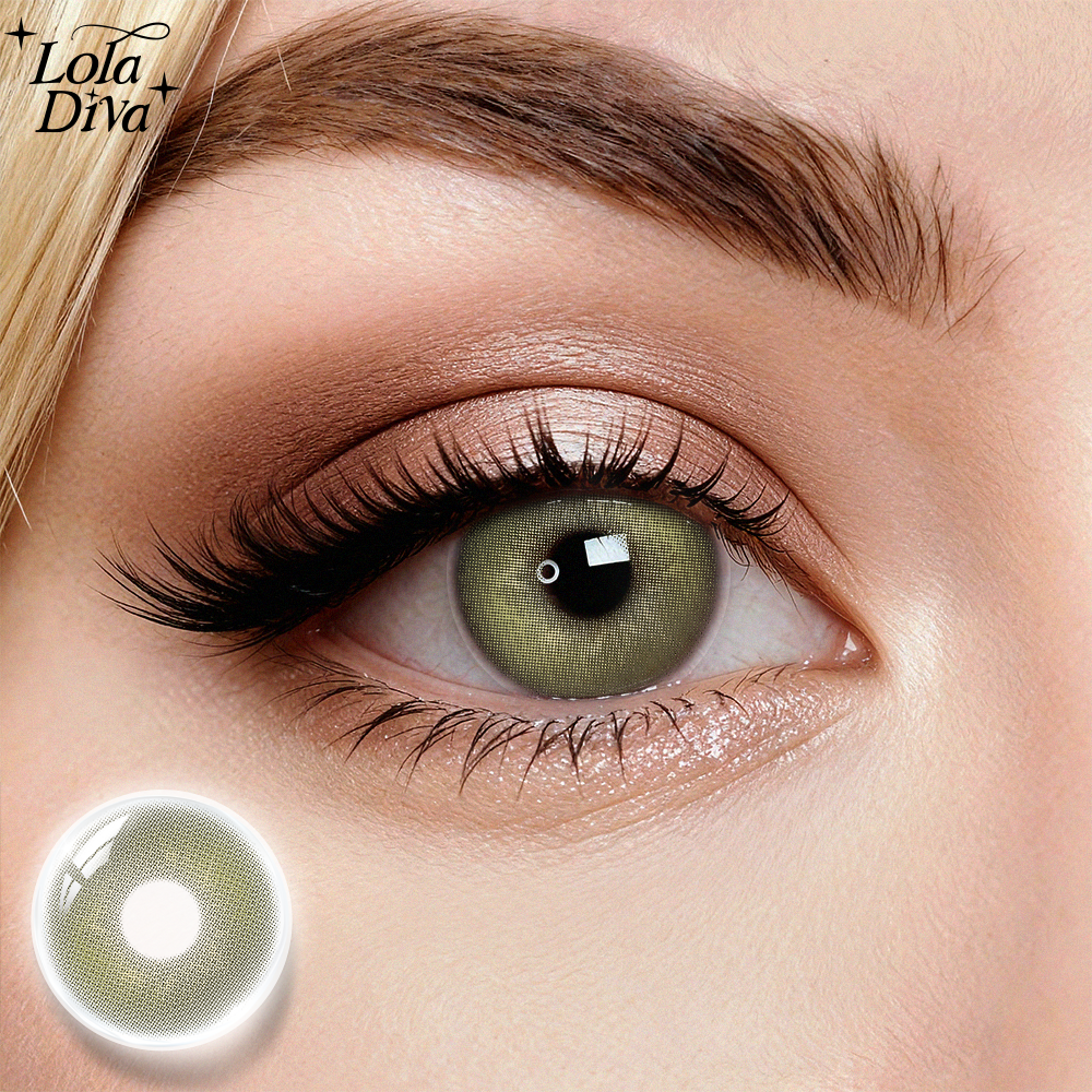 2pcs LolaDiva Misty Olive Hazel | 1-Year Contact Lenses