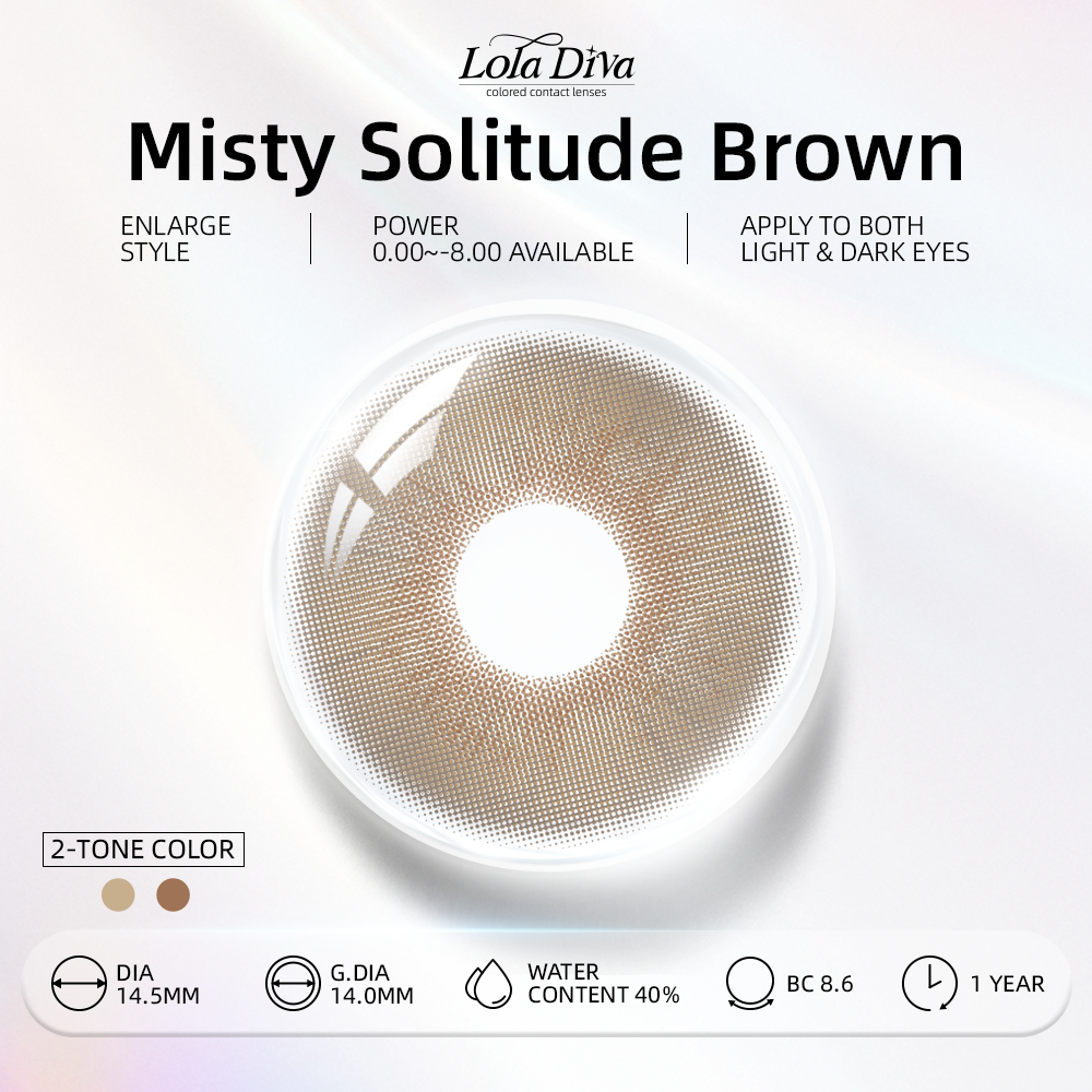 2pcs LolaDiva Misty Solitude Brown | 1-Year Contact Lenses