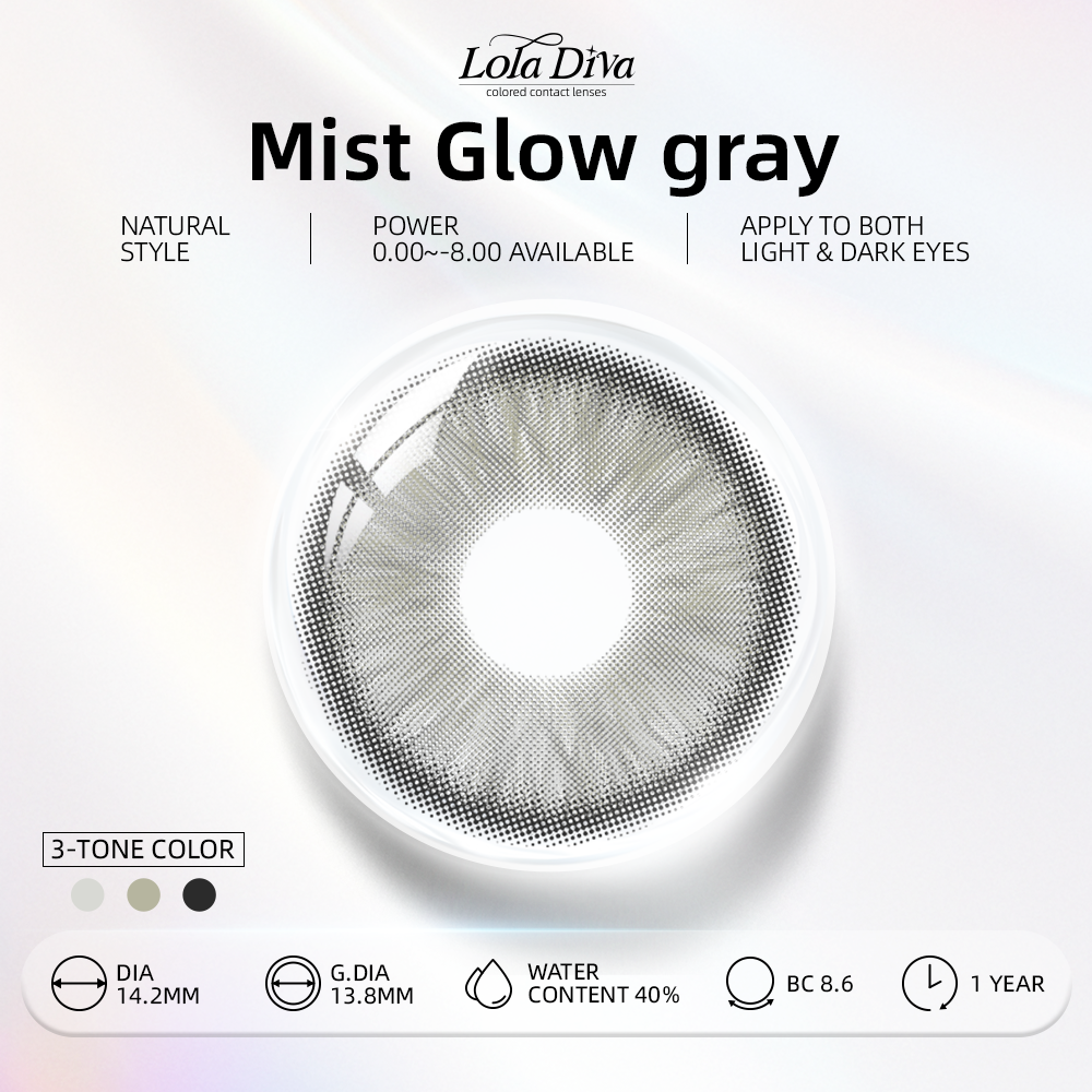 2pcs LolaDiva Mist Glow gray | 1-Year Contact Lenses
