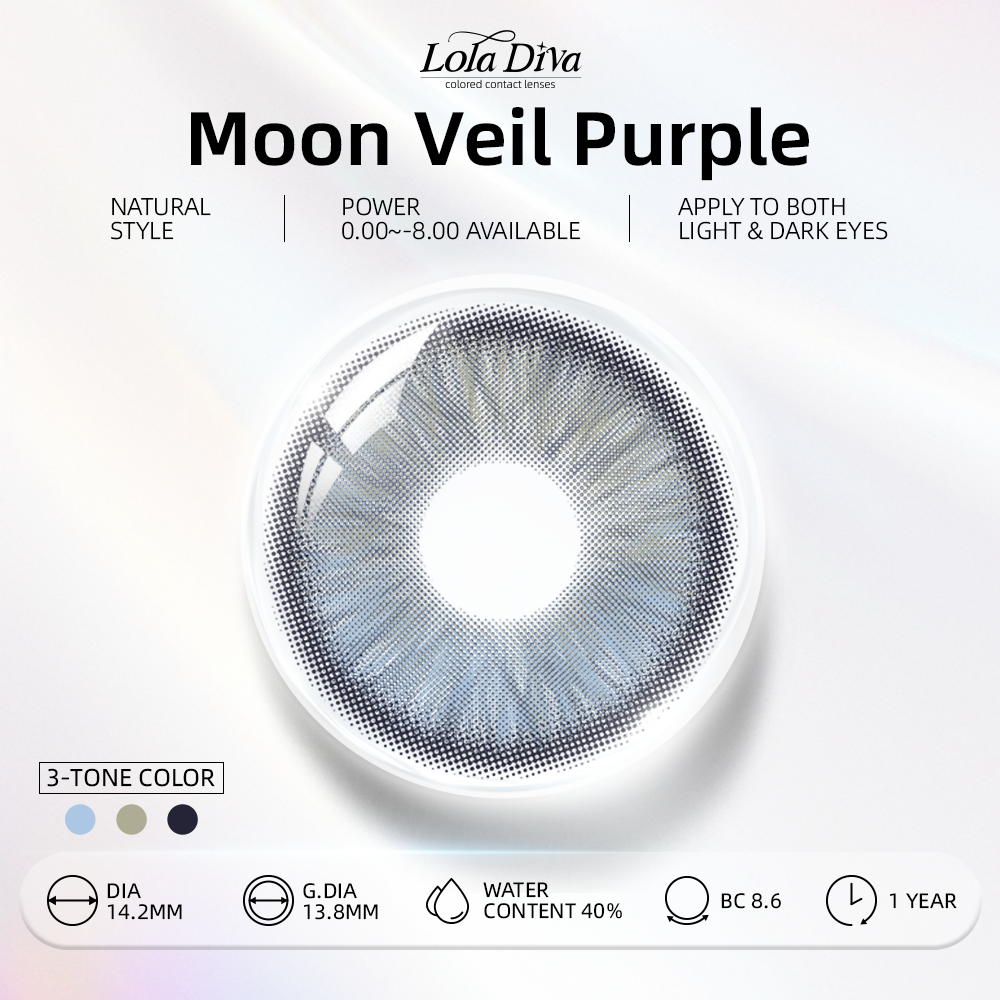 2pcs LolaDiva Moon Veil Purple | 1-Year Contact Lenses
