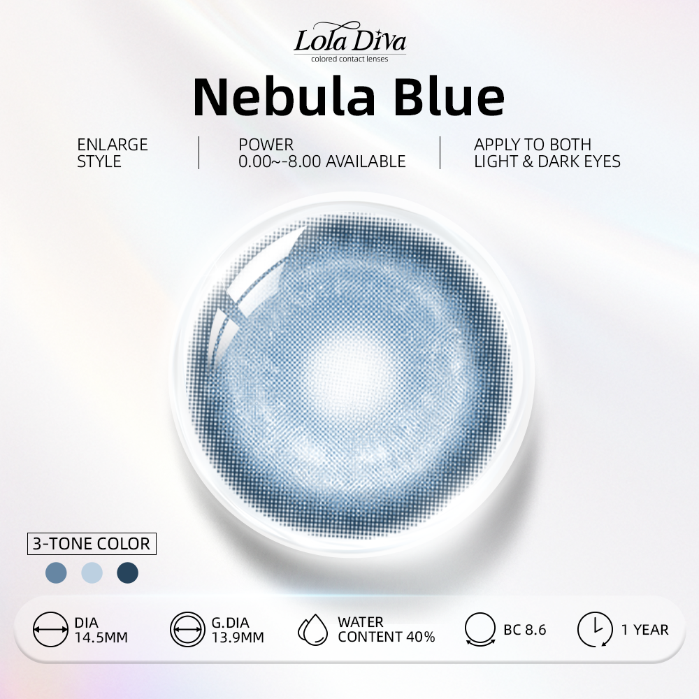 2pcs LolaDiva Nebula Blue | 1-Year Contact Lenses