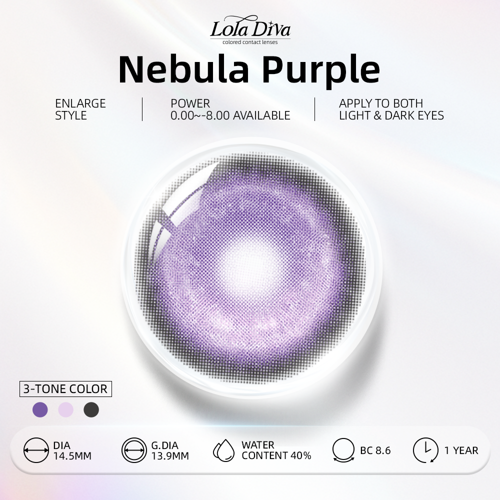 2pcs LolaDiva Nebula Purple | 1-Year Contact Lenses