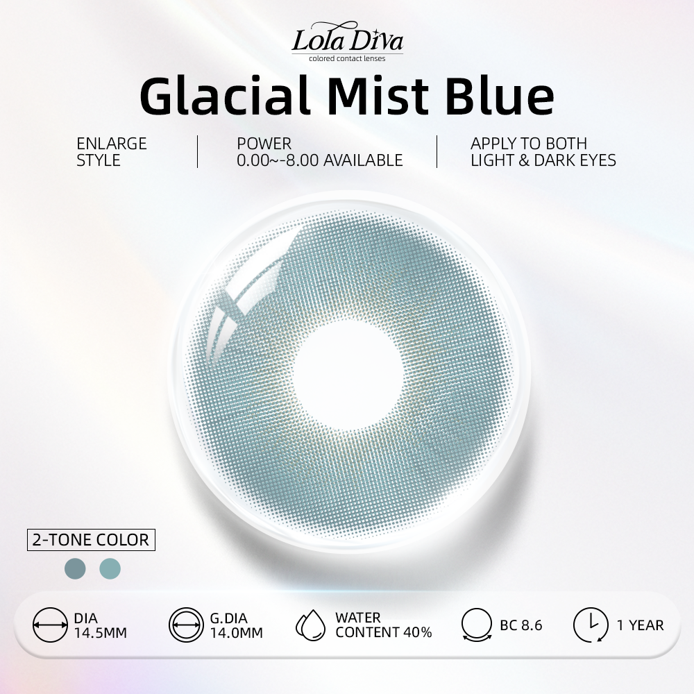 2pcs LolaDiva Glacial Mist Blue | 1-Year Contact Lenses