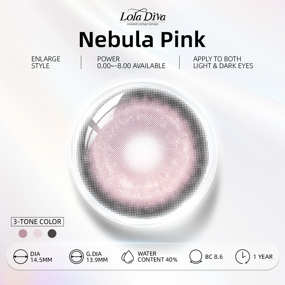 2pcs LolaDiva Nebula Pink | 1-Year Contact Lenses
