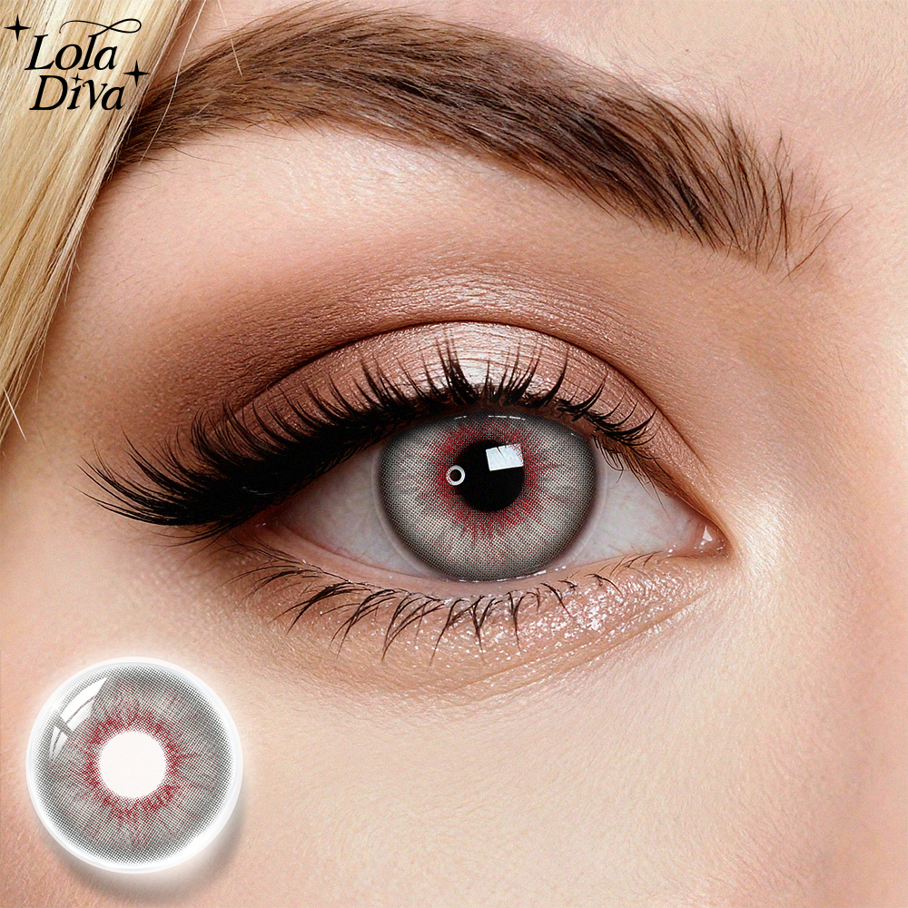 2pcs LolaDiva Rouge Stroke Gray | 1-Year Contact Lenses