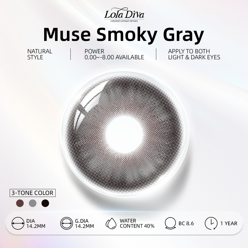 2pcs LolaDiva Muse Smoky Gray | 1-Year Contact Lenses