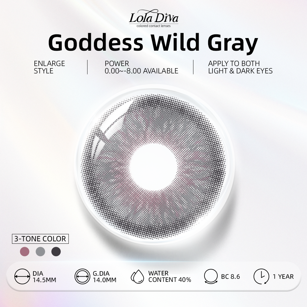 2pcs LolaDiva Goddess Wild Gray | 1-Year Contact Lenses