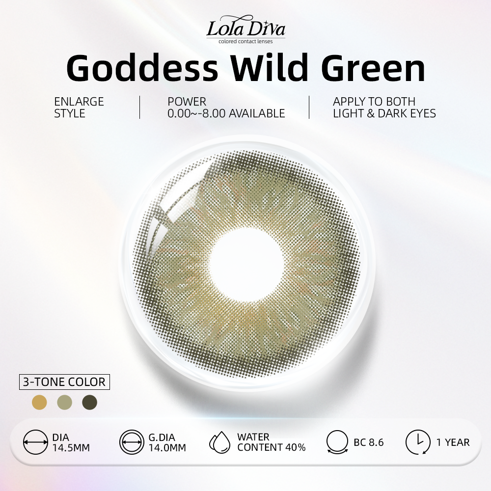 2pcs LolaDiva Goddess Wild Green | 1-Year Contact Lenses
