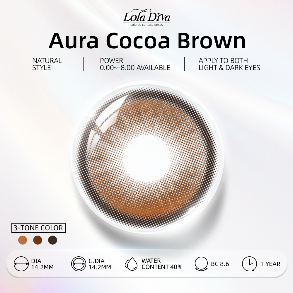 2pcs LolaDiva Aura Cocoa Brown | 1-Year Contact Lenses