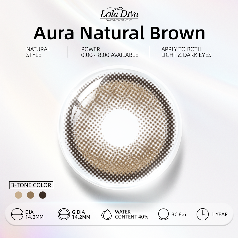 2pcs LolaDiva Aura Natural Brown | 1-Year Contact Lenses