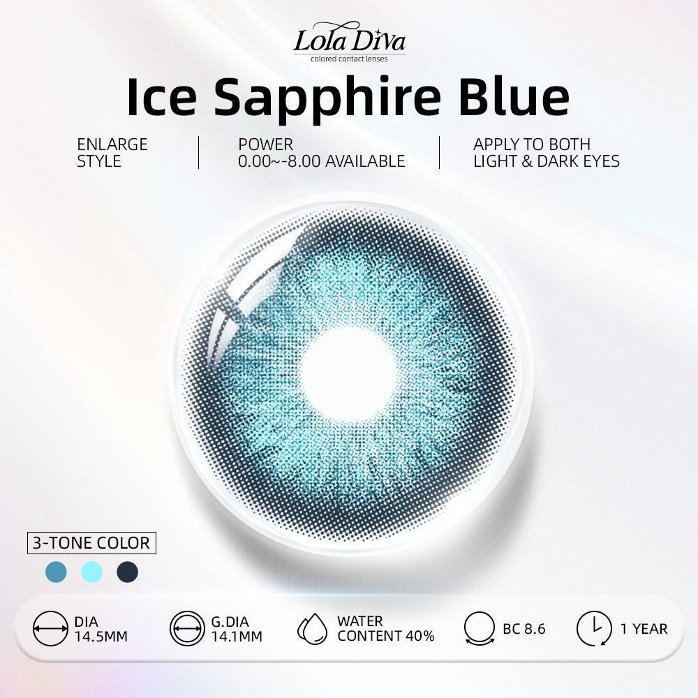 2pcs LolaDiva Ice Sapphire Blue | 1-Year Contact Lenses