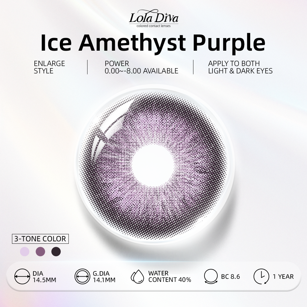 2pcs LolaDiva Ice Amethyst Purple | 1-Year Contact Lenses