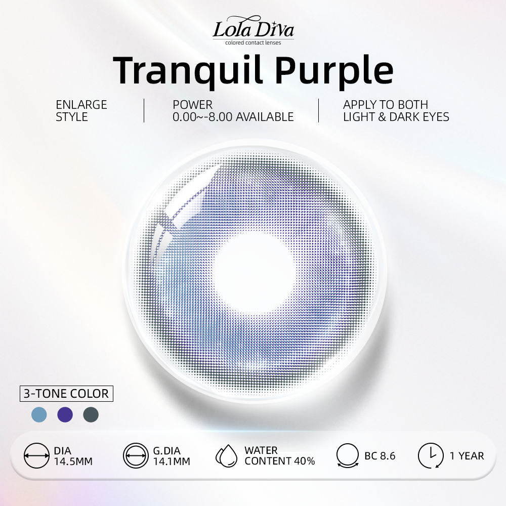 2pcs LolaDiva Tranquil Purple | 1-Year Contact Lenses