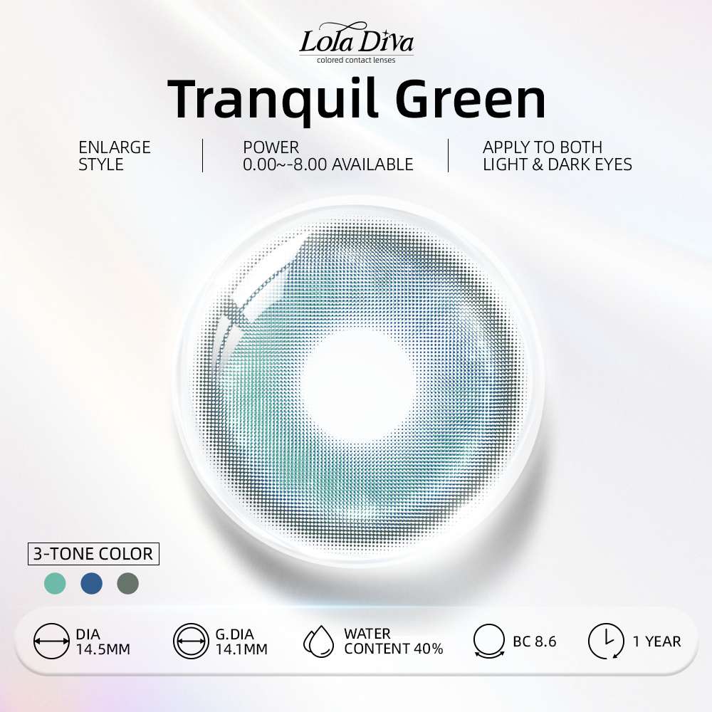 2pcs LolaDiva Tranquil Green | 1-Year Contact Lenses