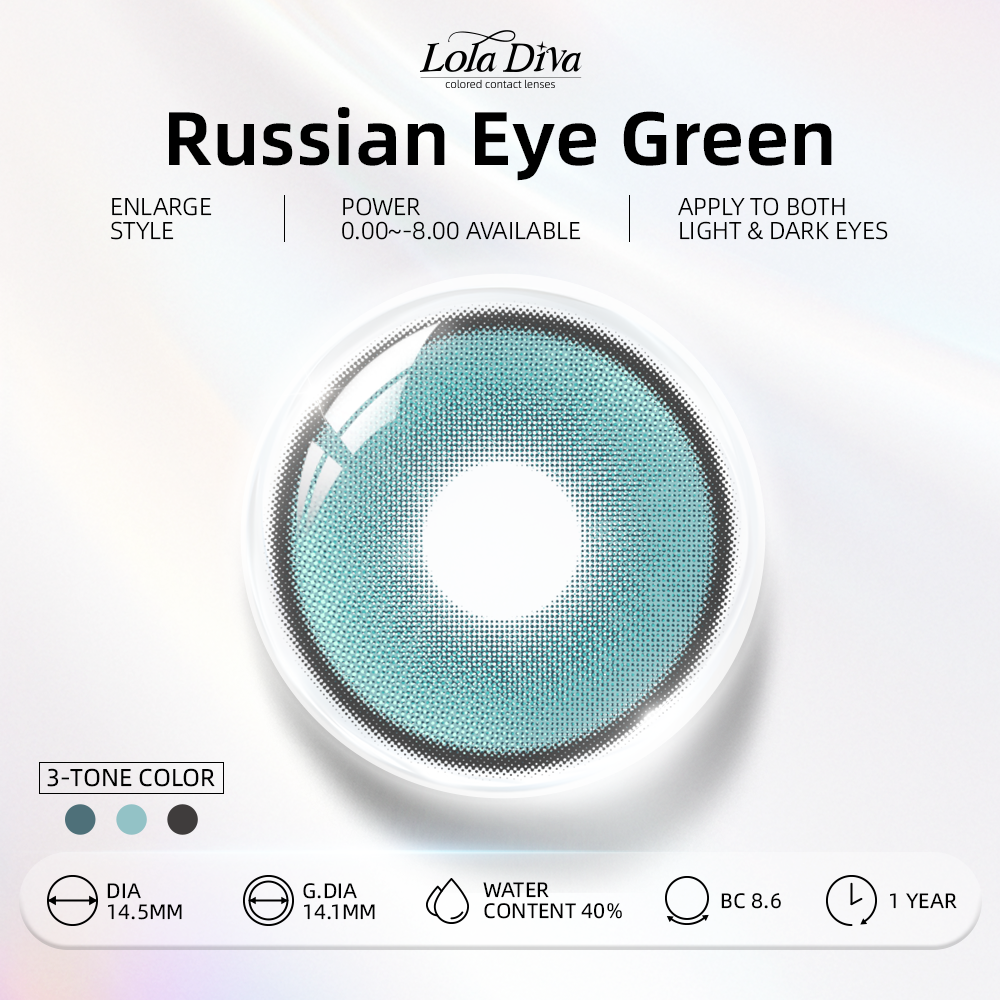 2pcs LolaDiva Russian Eye Green | 1-Year Contact Lenses