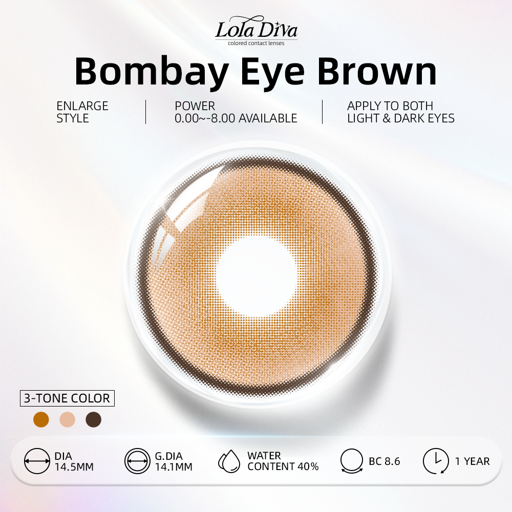 2pcs LolaDiva Bombay Eye Brown | 1-Year Contact Lenses