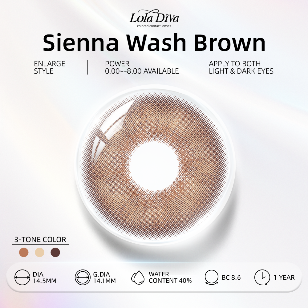 2pcs LolaDiva Sienna Wash Brown | 1-Year Contact Lenses