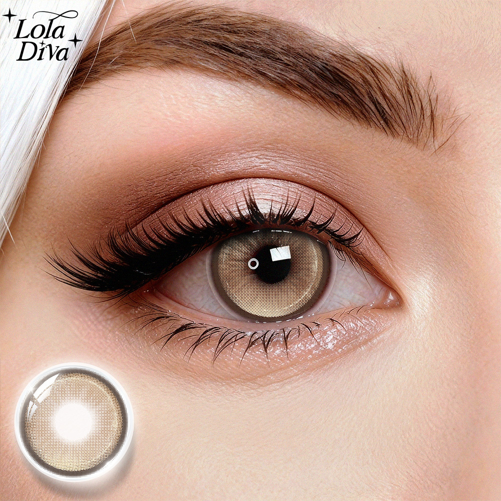 2pcs LolaDiva Amber Flux Brown | 1-Year Contact Lenses