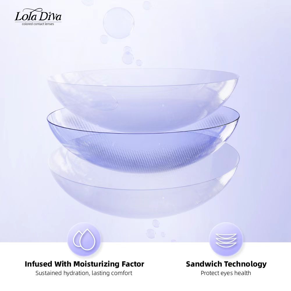 2pcs LolaDiva Soft Mist Hazel | 1-Year Contact Lenses