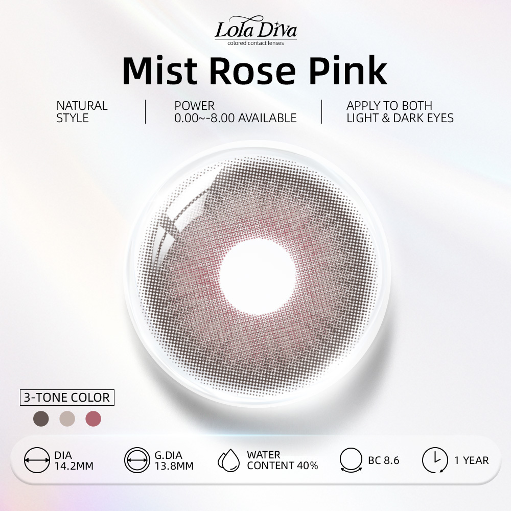 2pcs LolaDiva Mist Rose Pink | 1-Year Contact Lenses