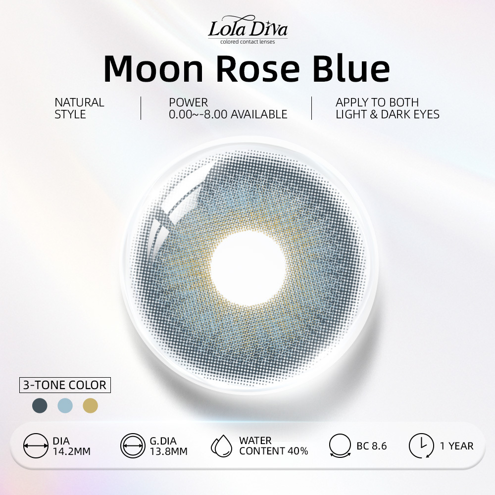 2pcs LolaDiva Moon Rose Blue | 1-Year Contact Lenses