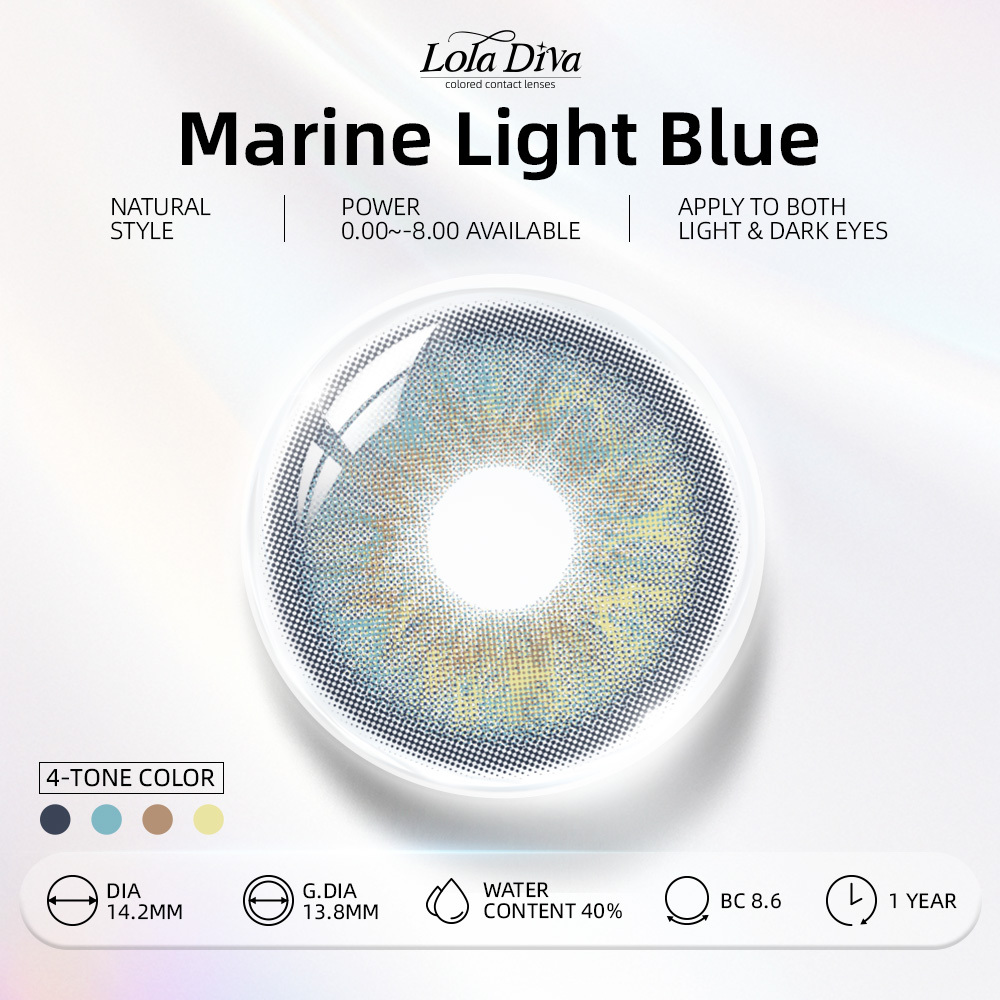 2pcs LolaDiva Marine Light Blue | 1-Year Contact Lenses