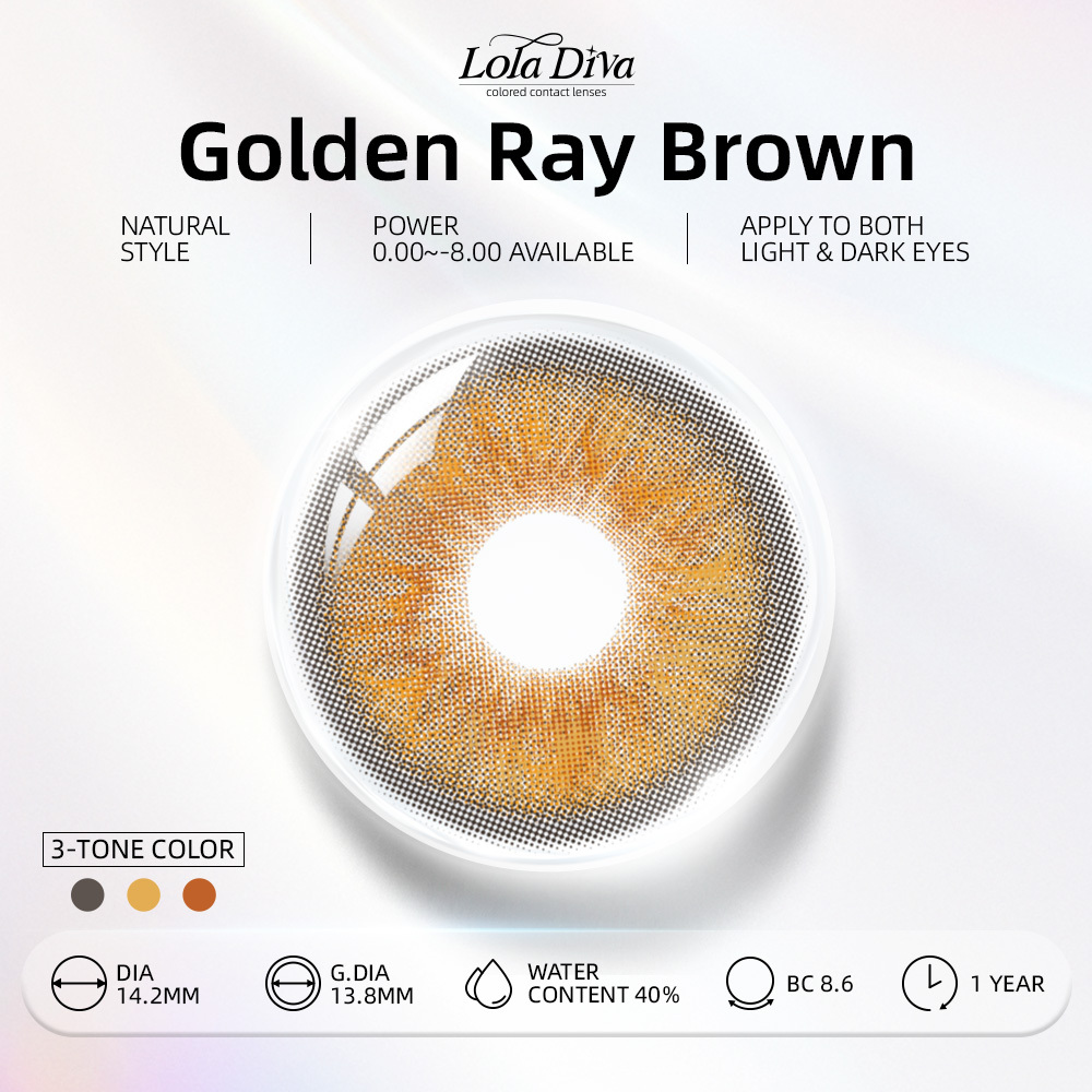 2pcs LolaDiva Golden Ray Brown | 1-Year Contact Lenses