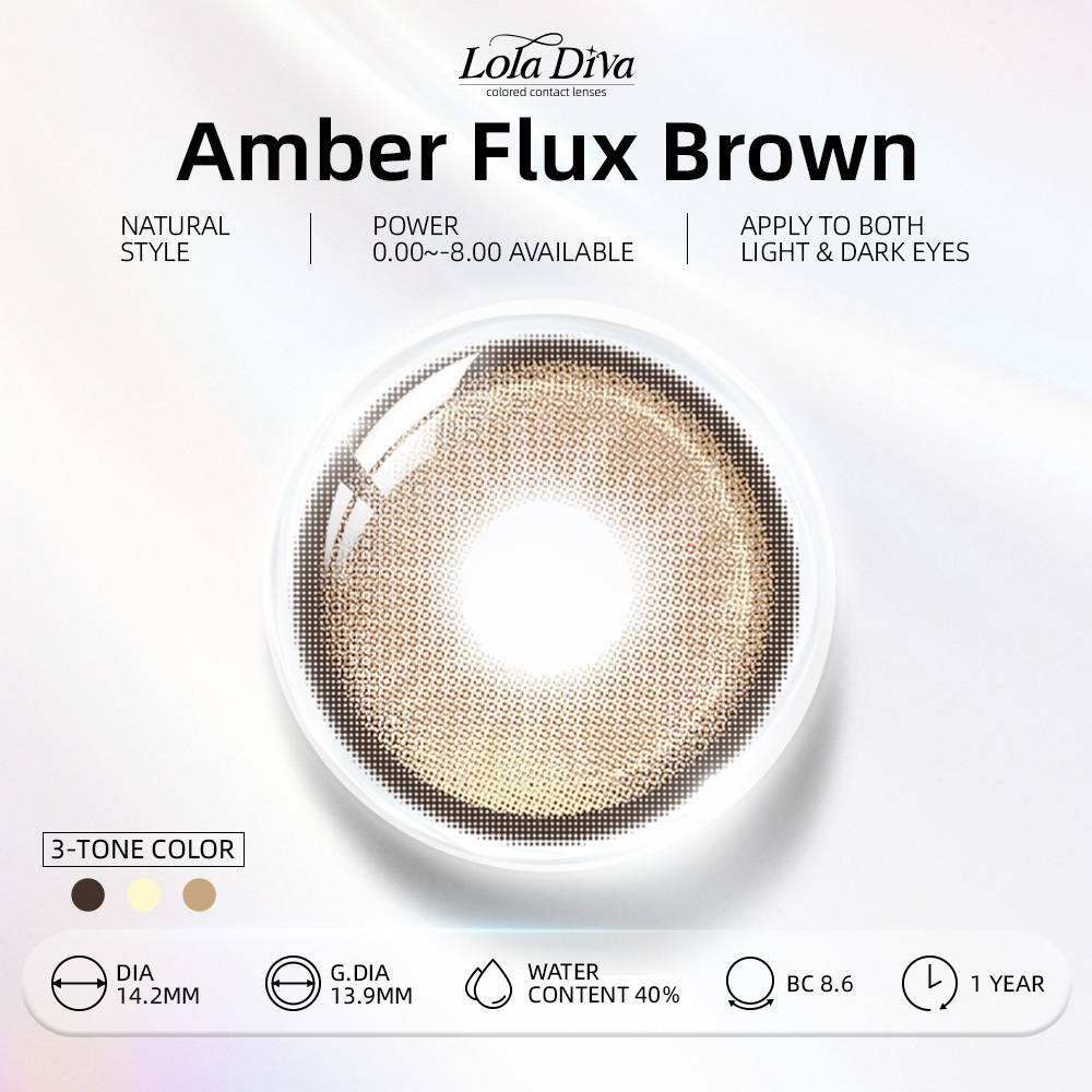 2pcs LolaDiva Amber Flux Brown | 1-Year Contact Lenses