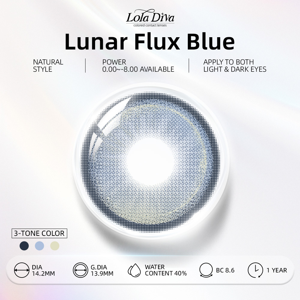 2pcs LolaDiva Lunar Flux Blue | 1-Year Contact Lenses