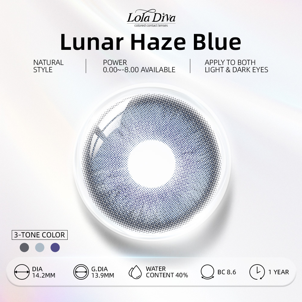 2pcs LolaDiva Lunar Haze Blue | 1-Year Contact Lenses