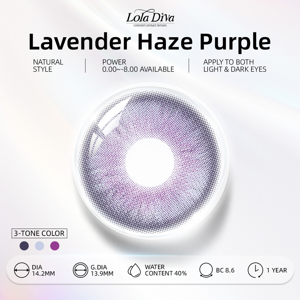 2pcs LolaDiva Lavender Haze Purple | 1-Year Contact Lenses