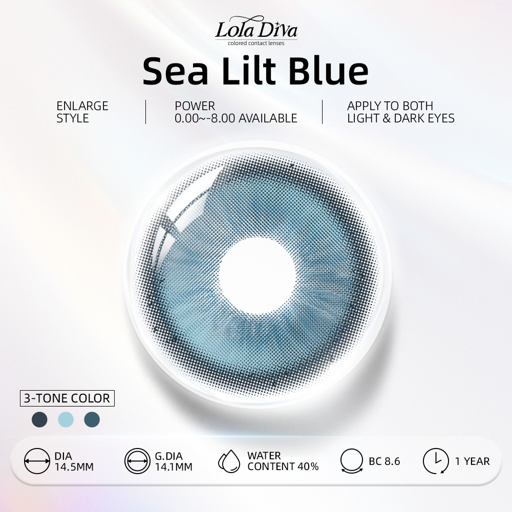 2pcs LolaDiva Sea Lilt Blue | 1-Year Contact Lenses