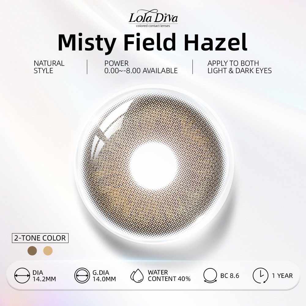 2pcs LolaDiva Misty Field Hazel | 1-Year Contact Lenses