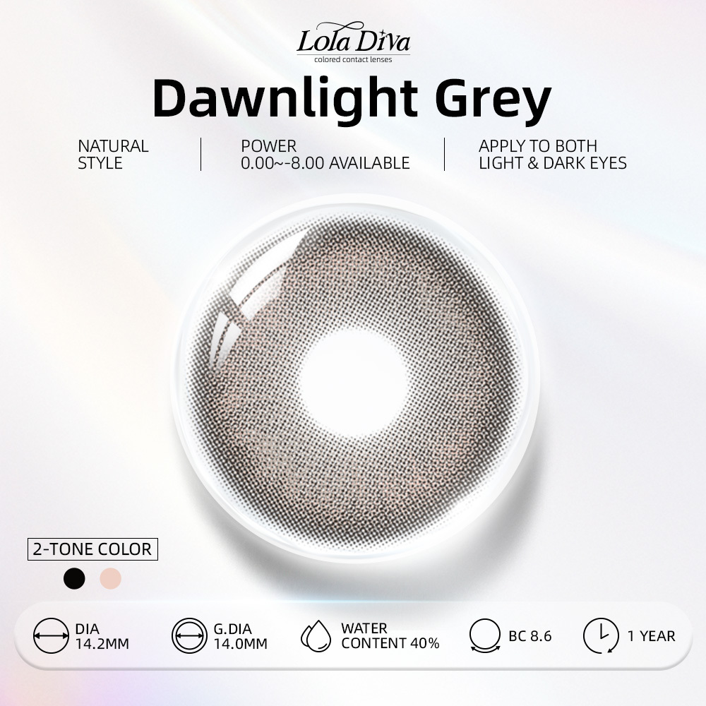 2pcs LolaDiva Dawnlight Grey | 1-Year Contact Lenses