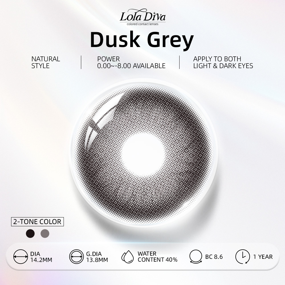 2pcs LolaDiva Dusk Grey | 1-Year Contact Lenses