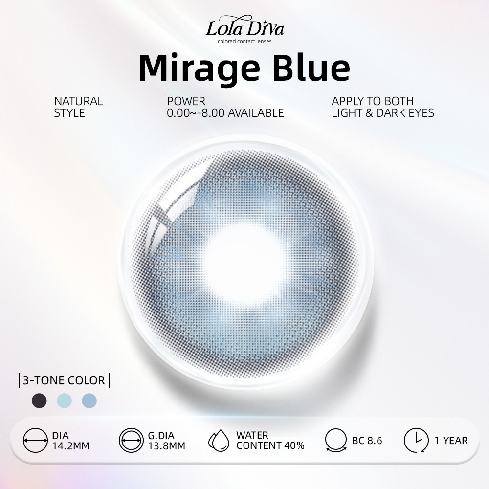 2pcs LolaDiva Mirage Blue | 1-Year Contact Lenses