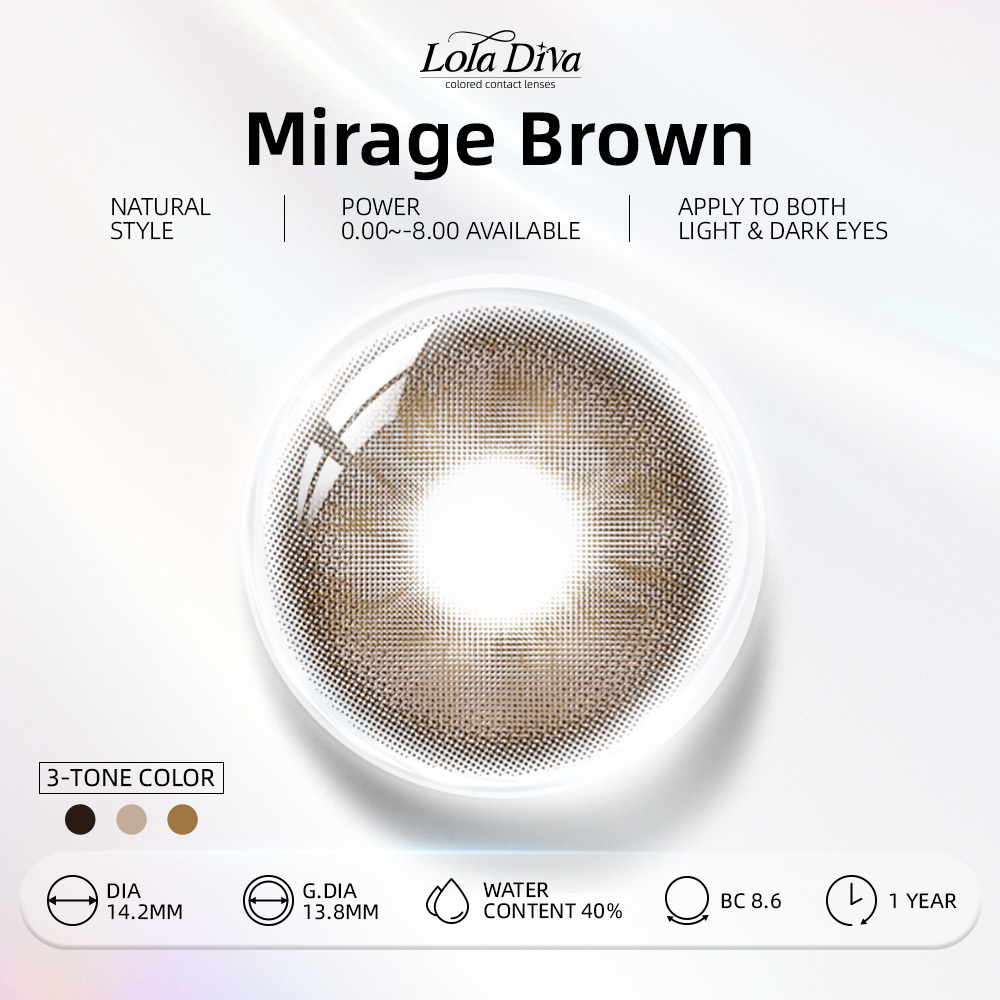2pcs LolaDiva Mirage Brown | 1-Year Contact Lenses