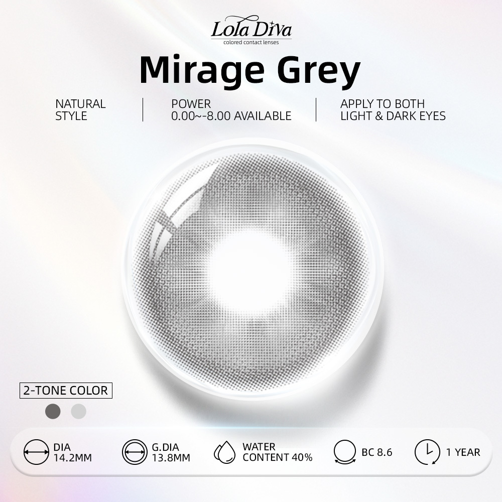 2pcs LolaDiva Mirage Grey | 1-Year Contact Lenses