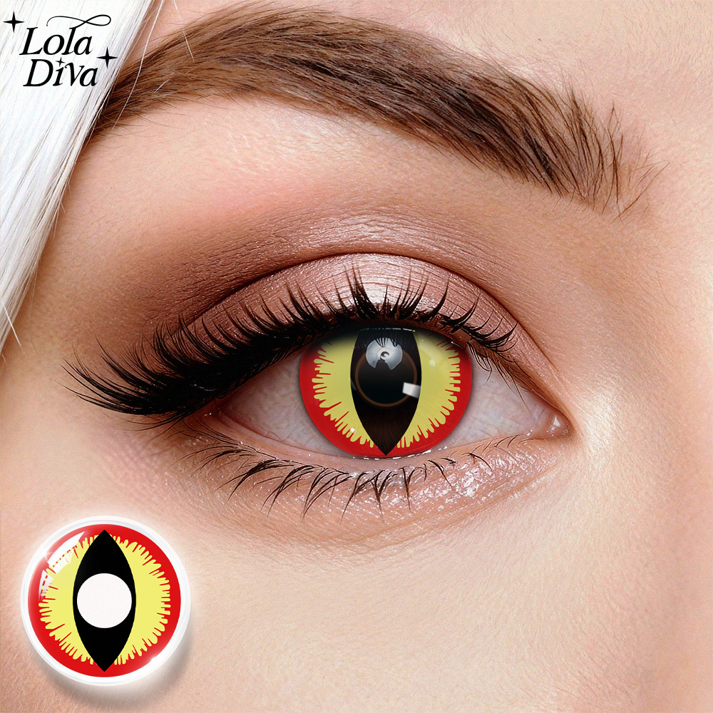 2pcs LolaDiva Blazing Demon / Fire Slit | 1-Year Contact Lenses
