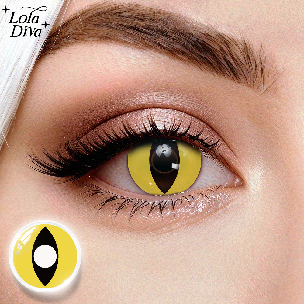 2pcs LolaDiva Sauron Gaze / Yellow Slit | 1-Year Contact Lenses