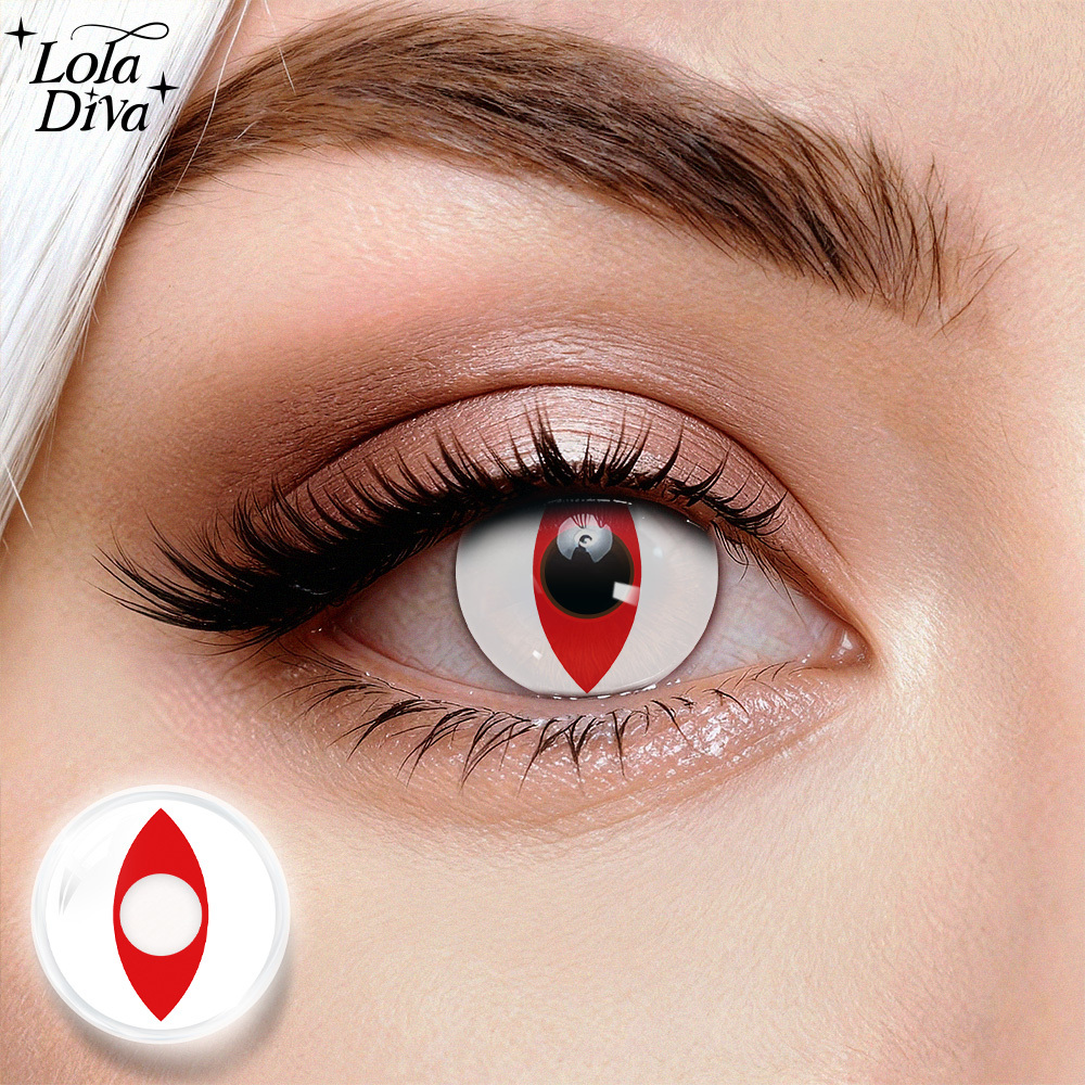 2pcs LolaDiva Mutant Gaze / Red Slit Pupil | 1-Year Contact Lenses