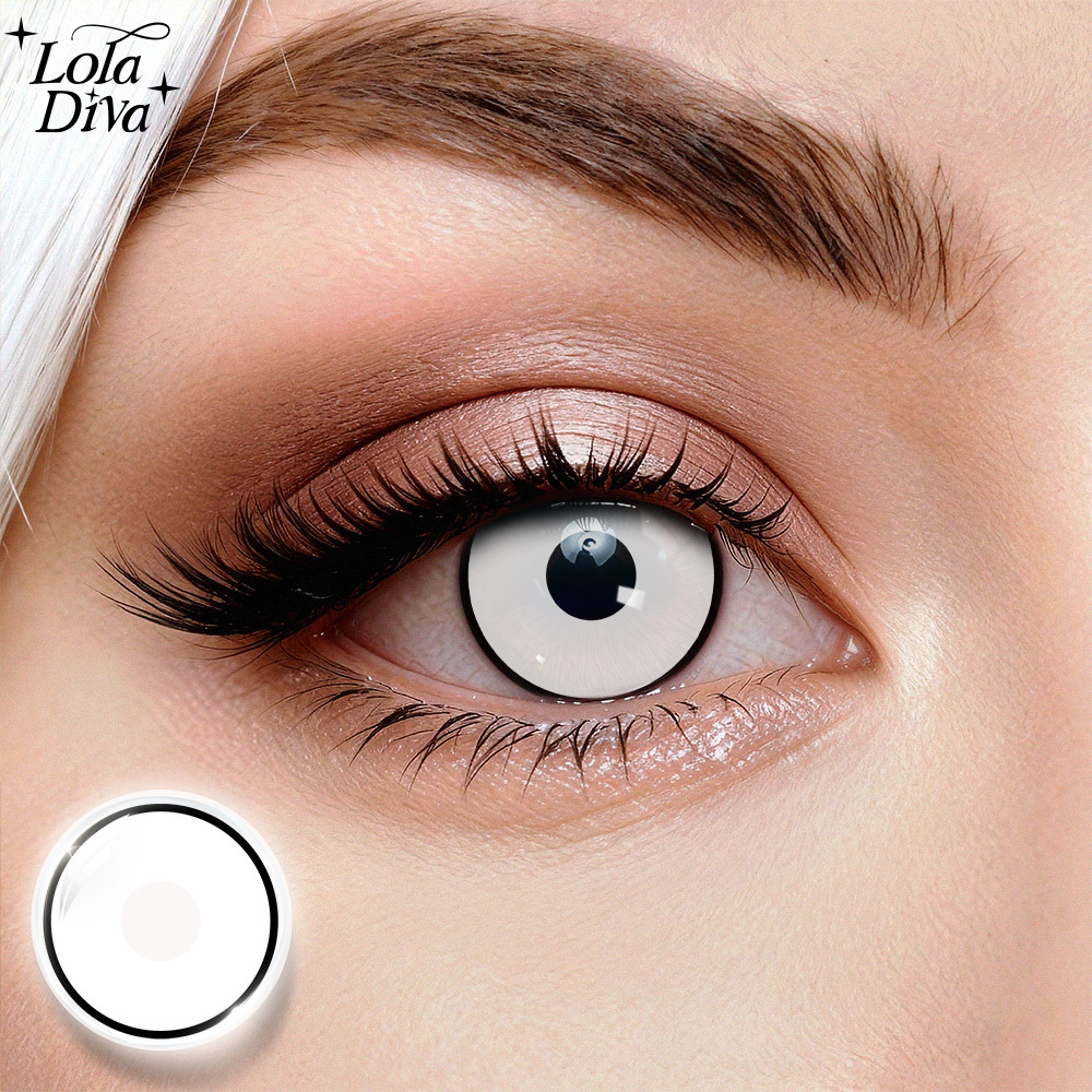 2pcs LolaDiva Blind White / Ghost Eye​ | 1-Year Contact Lenses